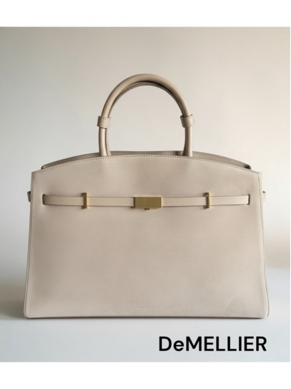 DeMellier The Hudson Light Taupe Suede Tote Bag NEW
